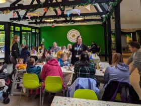 Children doing craft activities