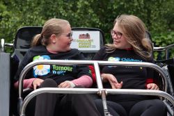 2 girls on a ride at Alton Towers