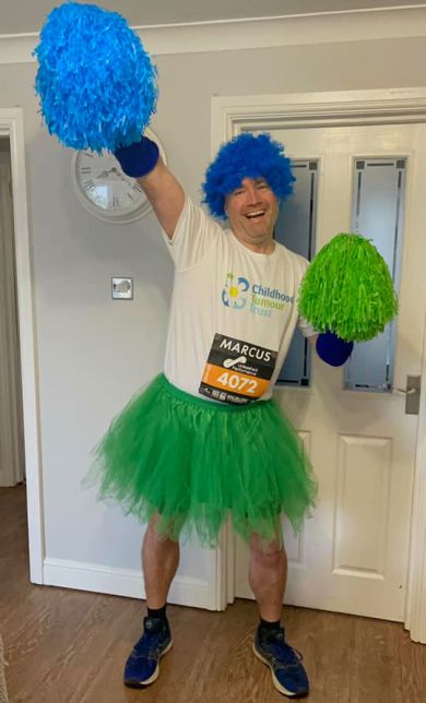 Man dressed as a cheer leader